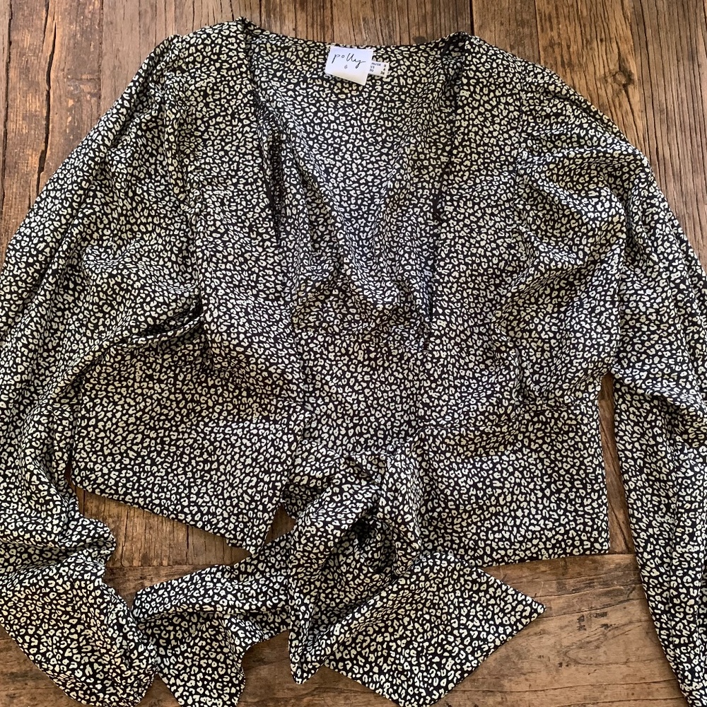 Princess Polly Leopard Print Front Tie Top